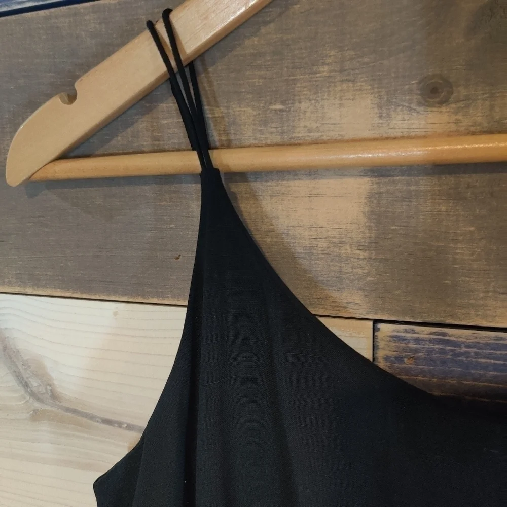 Josephine Chaus 8p linen/silk dress black